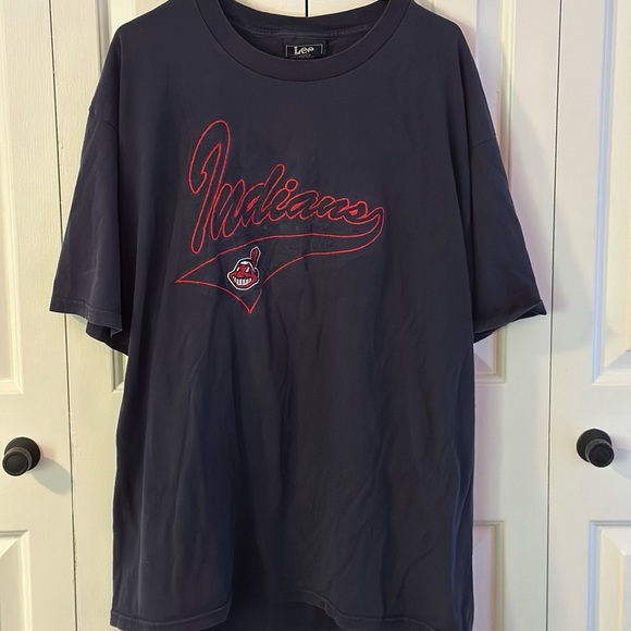 Vintage Cleveland Indians - Lee Brand MLB Baseball  Licensed T-shirt Size XL - Picture 2 of 3